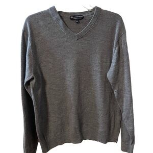 Hart Schaffner Marx Extra Fine Merino Wool Gray Lightweight Sweater Size L